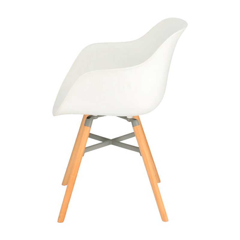 Silla Plástico y Madera Alta con patas de madera 57x56x81 cm