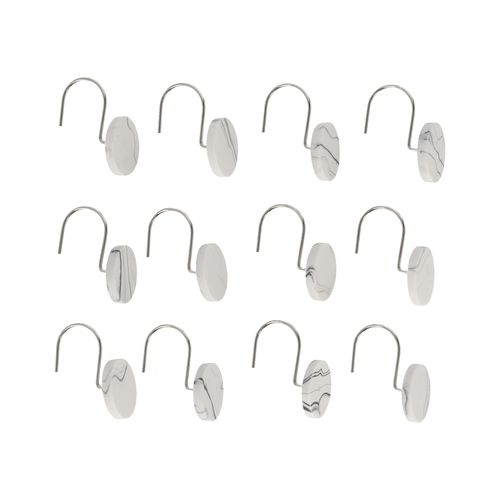 Set 12 Ganchos Resina Cortina Baño