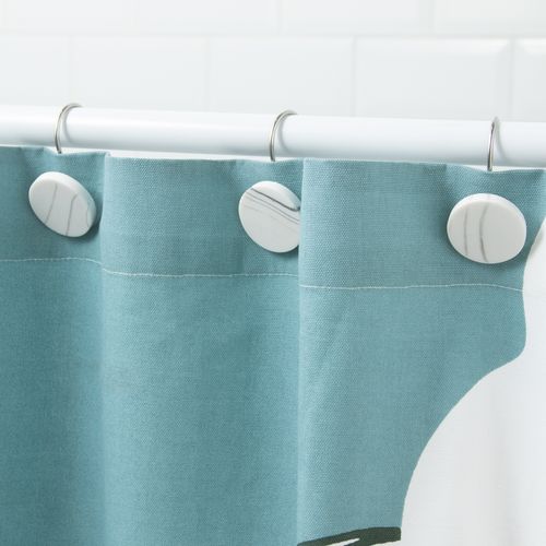 Set 12 Ganchos Resina Cortina Baño