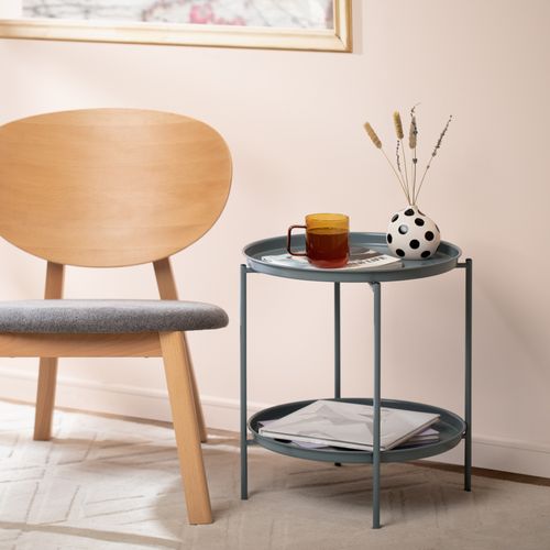 Mesa Metal Doble Plegable Ø45,4x47,6 cm