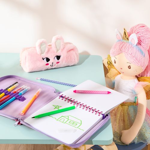 Estuche Poliéster de Peluche 7x7x21 cm