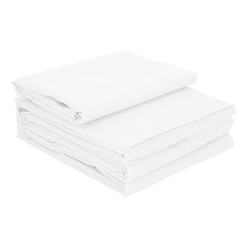 Set Sábanas Concepto Algodón 144 Hilos Liso Color Blanco Diseño 111