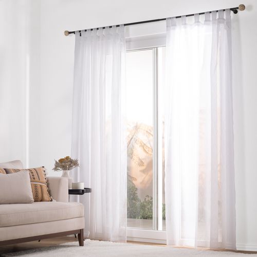 Set 2 Cortinas Velo Estampado Trama con Presillas