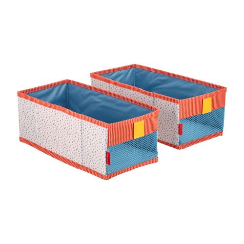 Set 2 Organizadores Cartón y Poliéster con diseño 14x28x11 cm