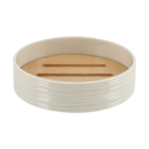 Jabonera Plástico | Bambú para baño Ø10x3,5 cm