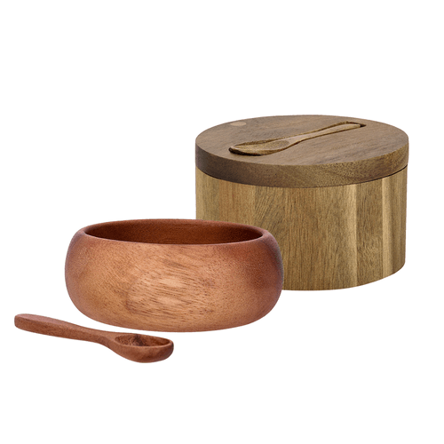 Set Bowl con cuchara y salero de madera