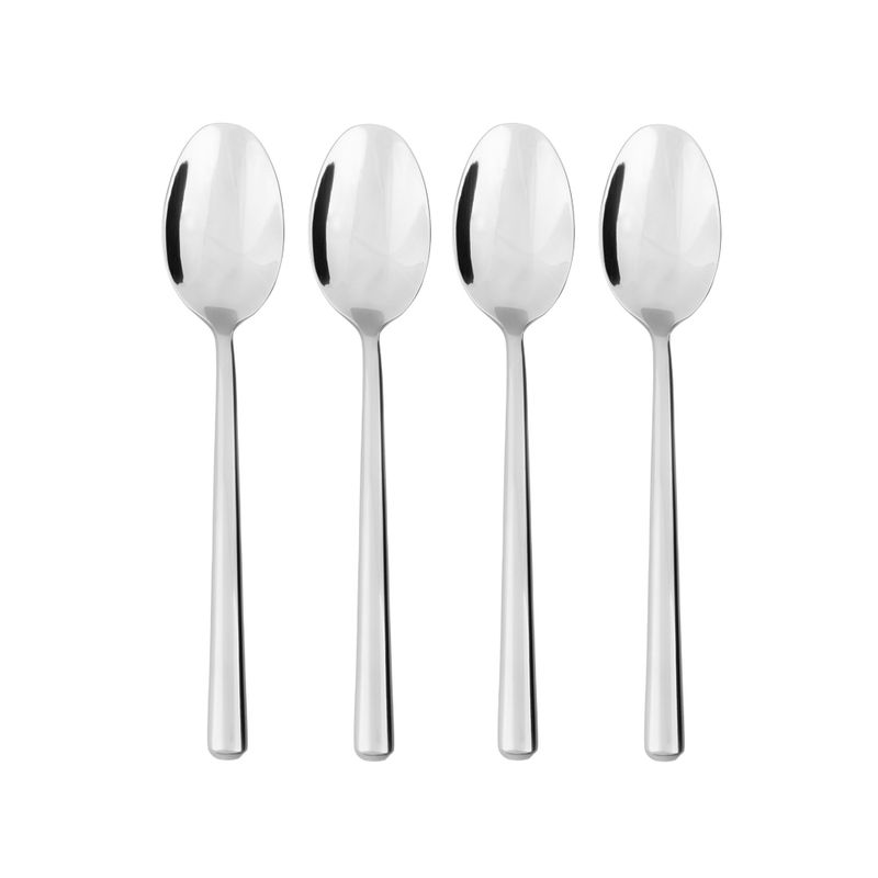 Set de 6 cucharitas de postre de acero inoxidable con líneas en