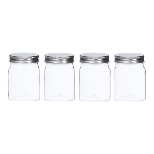 Set 4 Canister Plástico con Tapa 230 ml