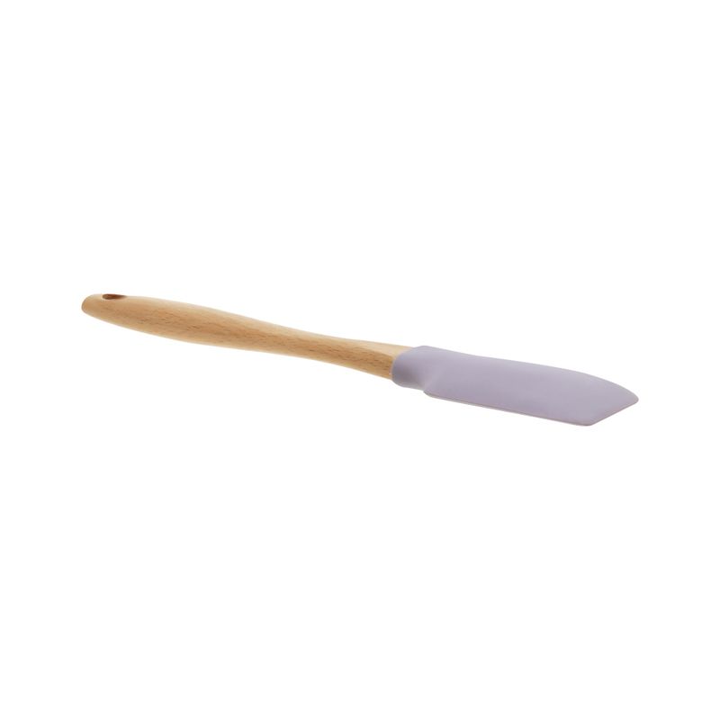 Espátula de silicona color morado para realizar labores de cocina o  repostería con 28 x 6 cm. Paleta para cocina de