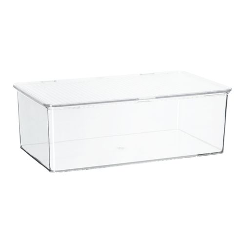 Caja Organizadora PET Transparente con Tapa Abatible 27,5x15,8x9,5 cm