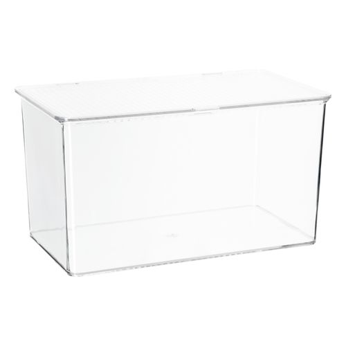 Caja Organizadora PET Transparente con Tapa Abatible 27,5x15,8x15 cm