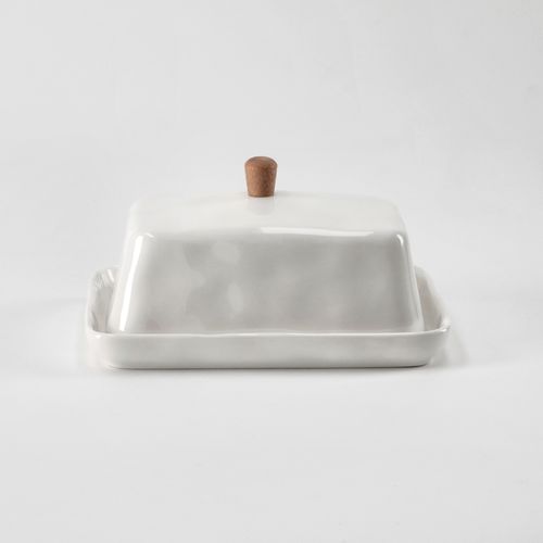Mantequillera Porcelana con Tapa y Mango