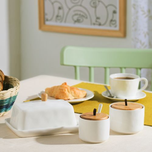Mantequillera Porcelana con Tapa y Mango