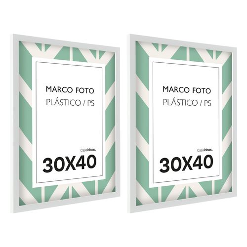 Set 2 Marcos de Foto Plástico PS rectangular para Retratos de 30x40 cm