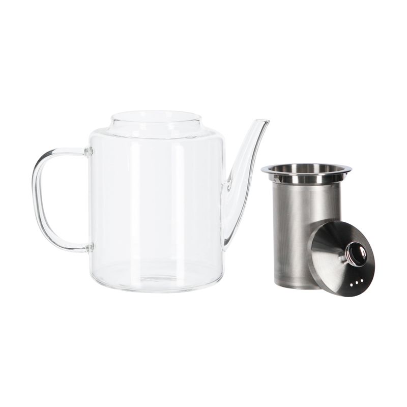 Primula Tetera Half Moon con infusor extraíble, máquina de té de vidrio,  reutilizable, filtro de acero inoxidable de malla fina, apta para