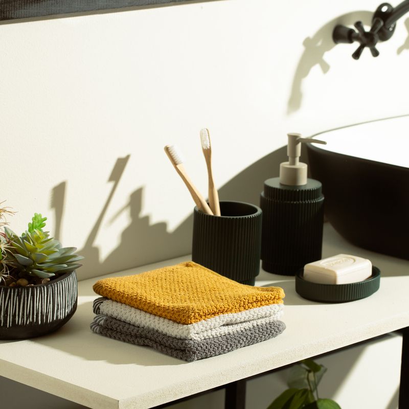 Toalla Facial Algodon Natural-beige Piqué Waffle Beige