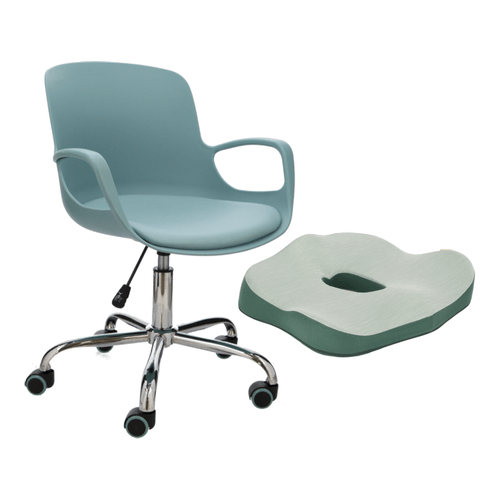 Set Silla Escritorio y Cojín Ergonómico verde