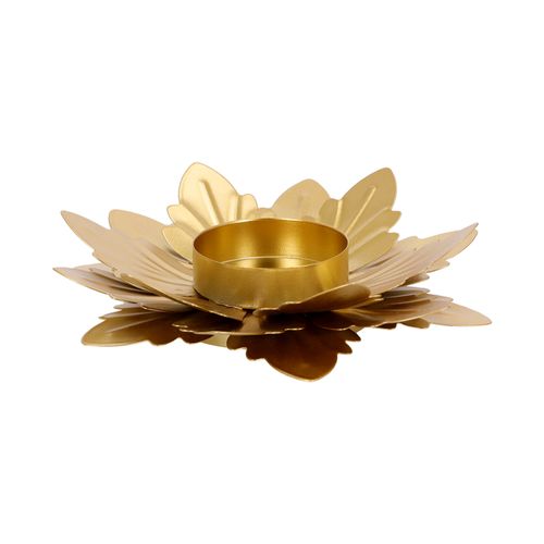 Portavela Metálica Diseño Flor L 16 x 16 x 9 cm