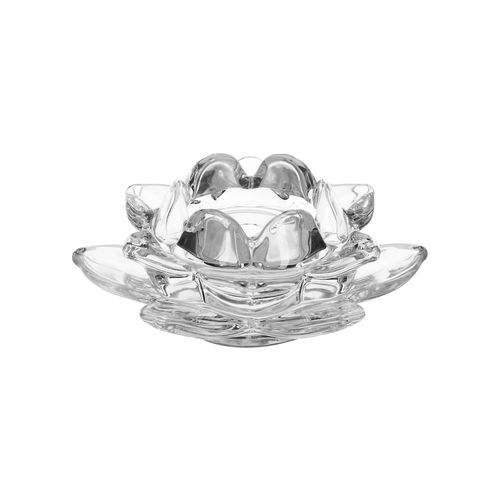 Portavela Vidrio Diseño Flor 5 x12 cm