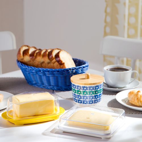 Contenedor para Queso Melamina con Tapa 16x16x3,5 cm