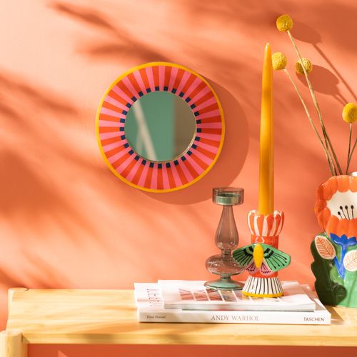 Espejo Decorativo de Madera para Muro