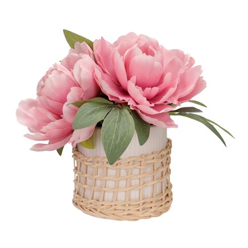 Maceta Fibra Flor Peonia