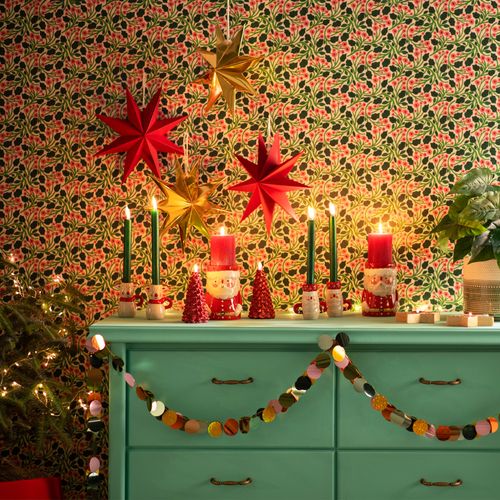 Vela Metálica Pilar Navidad M