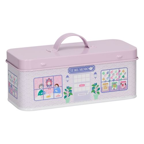 Contenedor Metálico Rectangular para Bolsas de Té 20,6x9,1x10,8 cm