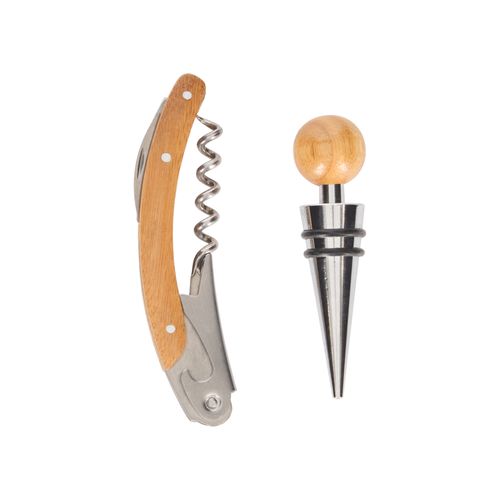 Set Accesorios para Vino en Caja de Madera