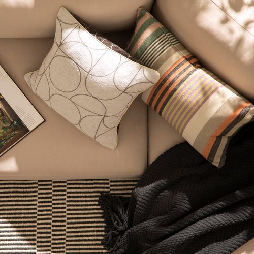 Cojín Algodón a Rayas de Colores 40 x 60 cm