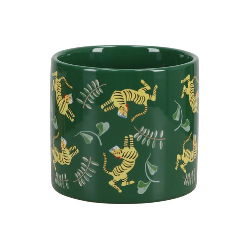 Maceta de Cerámica con Diseño Floral