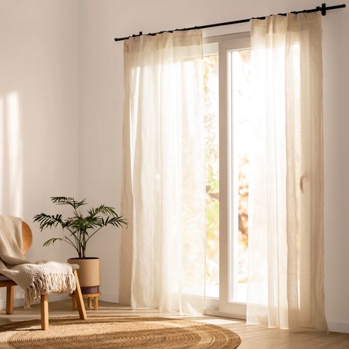 Set 2 Cortinas Velo Linoso con Presillas 140 x 240 cm