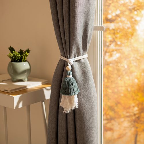 Set 2 Amarra Cortinas Pompones 6 x 44 cm