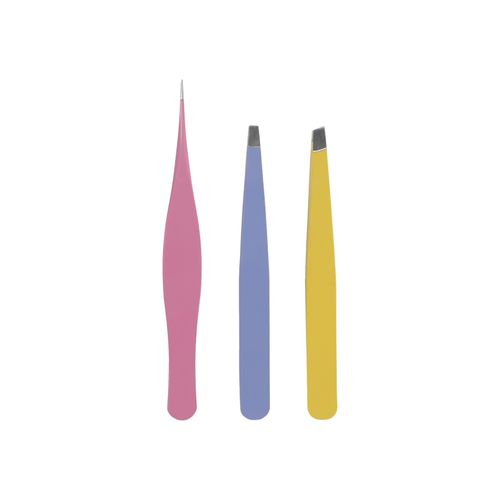 Set 3 Pinzas con Punta Recta Biselada y Fina 1x9,6x0,7 cm