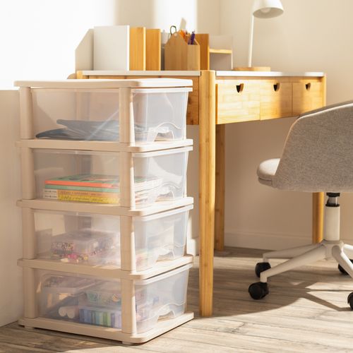 Mueble Cajonera Plástica con 4 Compartimientos 44x33,5x73 cm