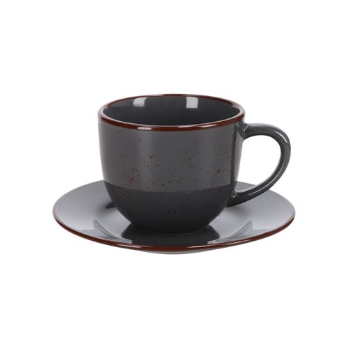 Taza Té Cerámica con Plato Rústico 240 ml