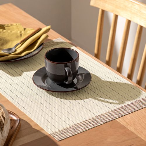 Taza Té Cerámica con Plato Rústico 240 ml