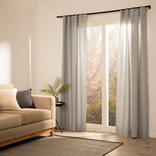 Set 2 Cortinas Texturadas con presillas