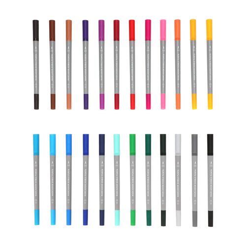 Set 24 Plumones Doble Punta