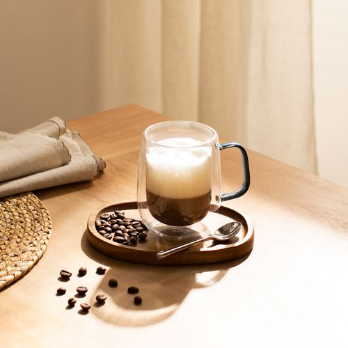 Mug Café de Vidrio Doble Muro 350 ml