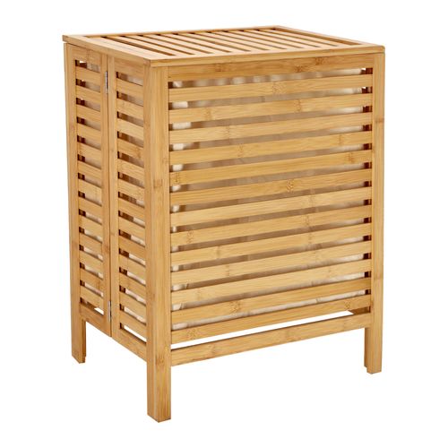 Canasto de Ropa Bambú con División 45,4x33x60,3 cm