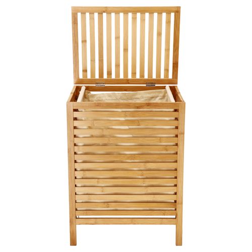 Canasto de Ropa Bambú con División 45,4x33x60,3 cm