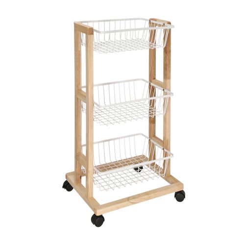 Verdulero de Madera 3 Niveles con Rejillas 42x35x77,5 cm