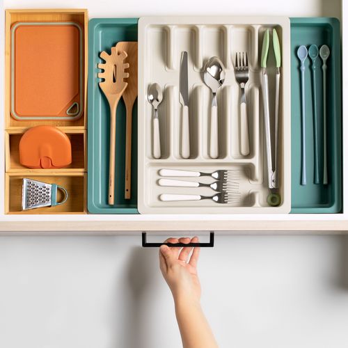 Organizador Cubiertos Extendible con Divisiones 38,5x31x6,5 cm