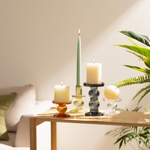 Candelabro de Vidrio Bajo Ø9 x 7 cm