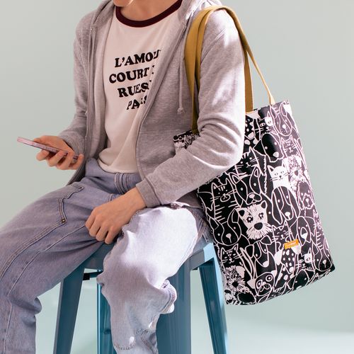 Bolso de Tela con Estampado 35 x 42 cm