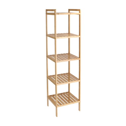 Repisa MDF y Madera Bambú Alta 5 bandejas 33x34x140 cm