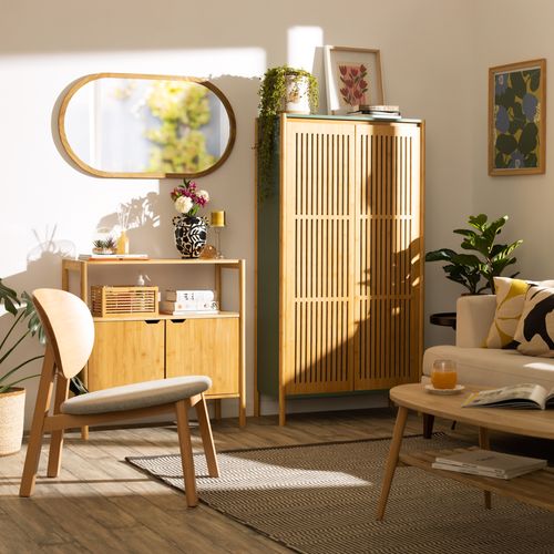 Comoda Bambú con Puertas 80 x 33 x 80 cm