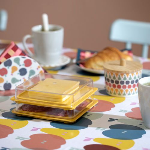 Contenedor para Queso Melamina con Tapa 16x3,5 cm