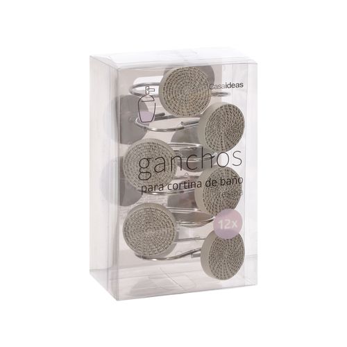Set 12 Argollas de Resina para Cortinas de Baño 4x5,7x4 cm